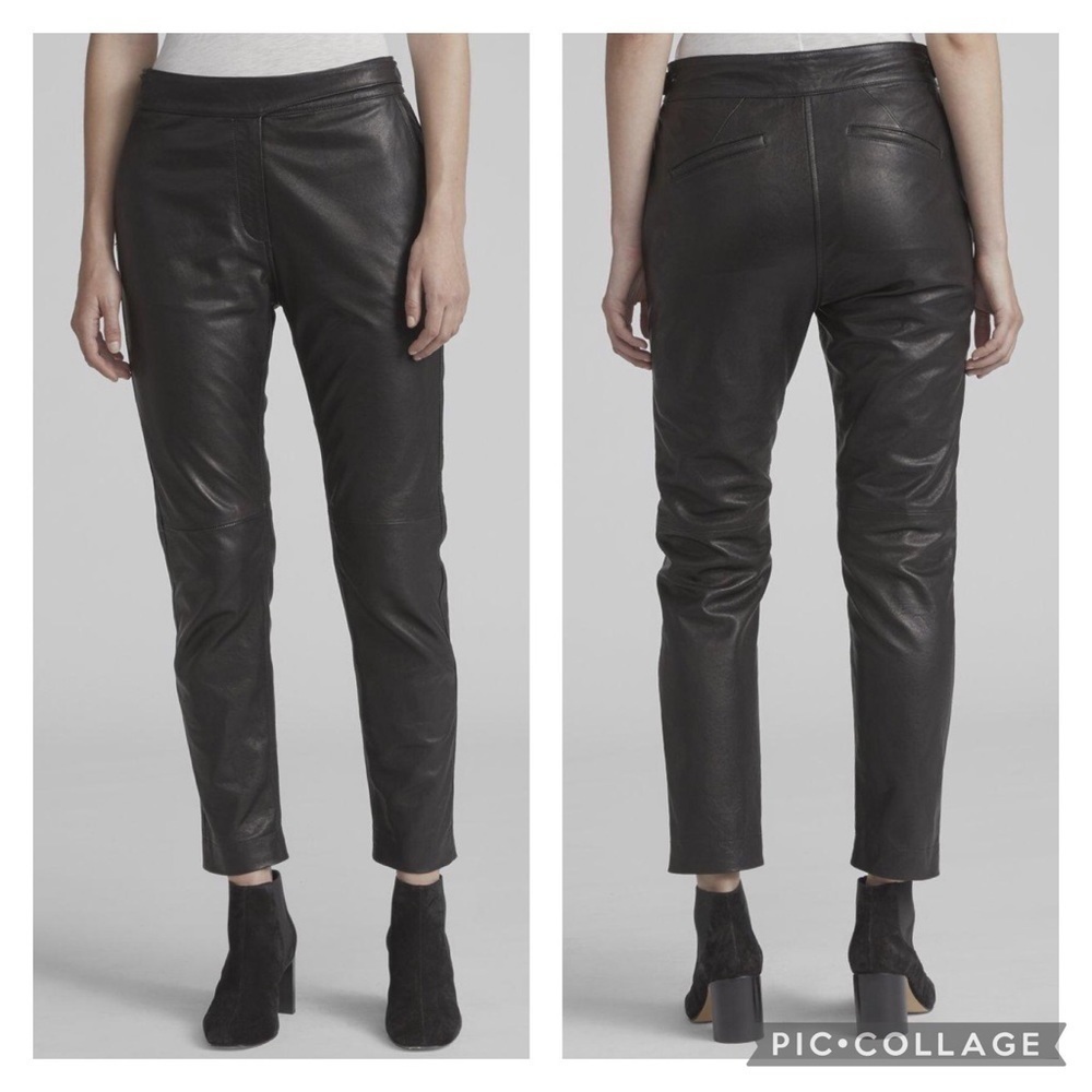 Rag & Bone Mila Black Lambskin Leather Pant  4